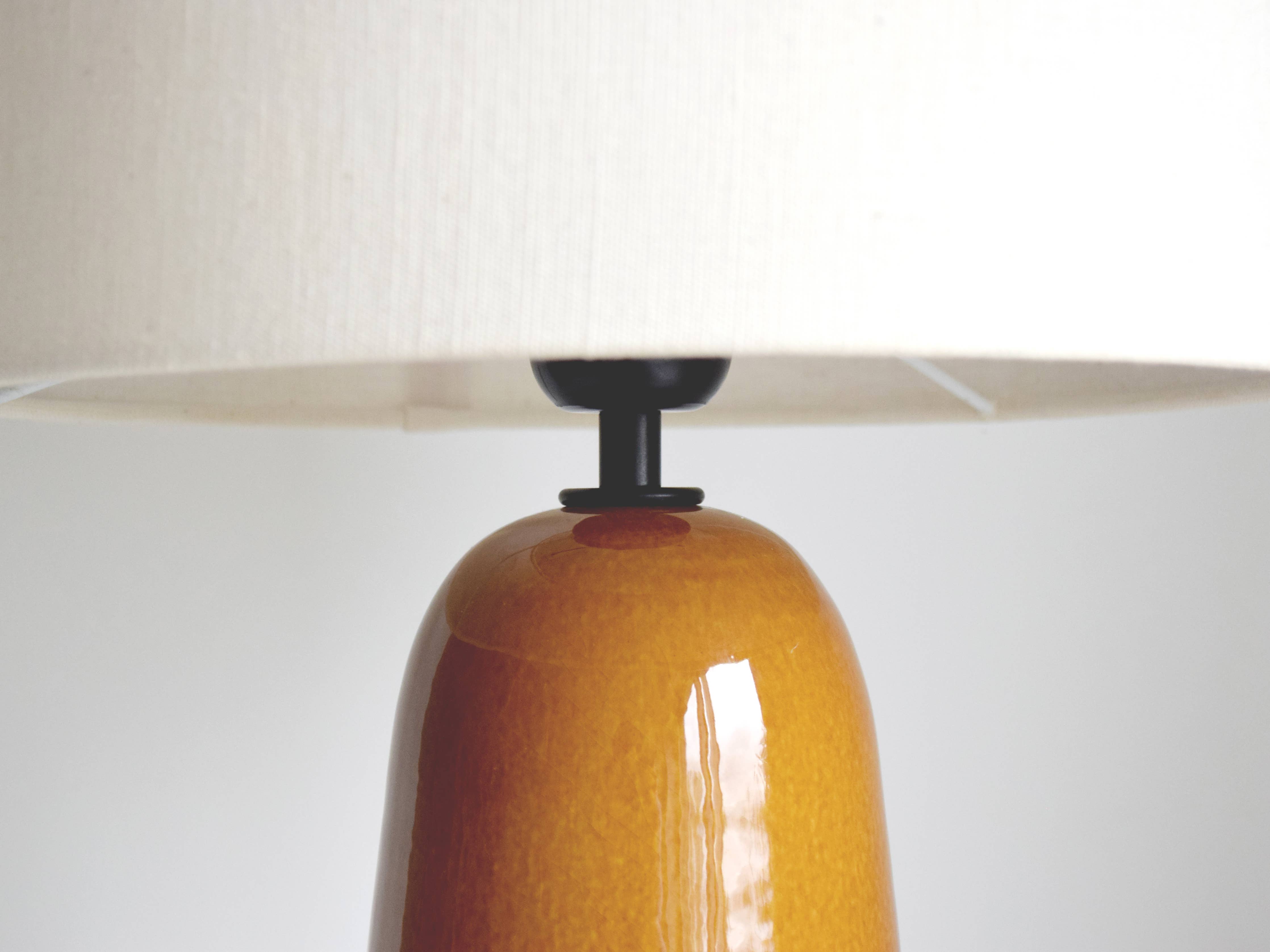 Limited Edition - Golden Amber Handmade Table Lamp: Tapered