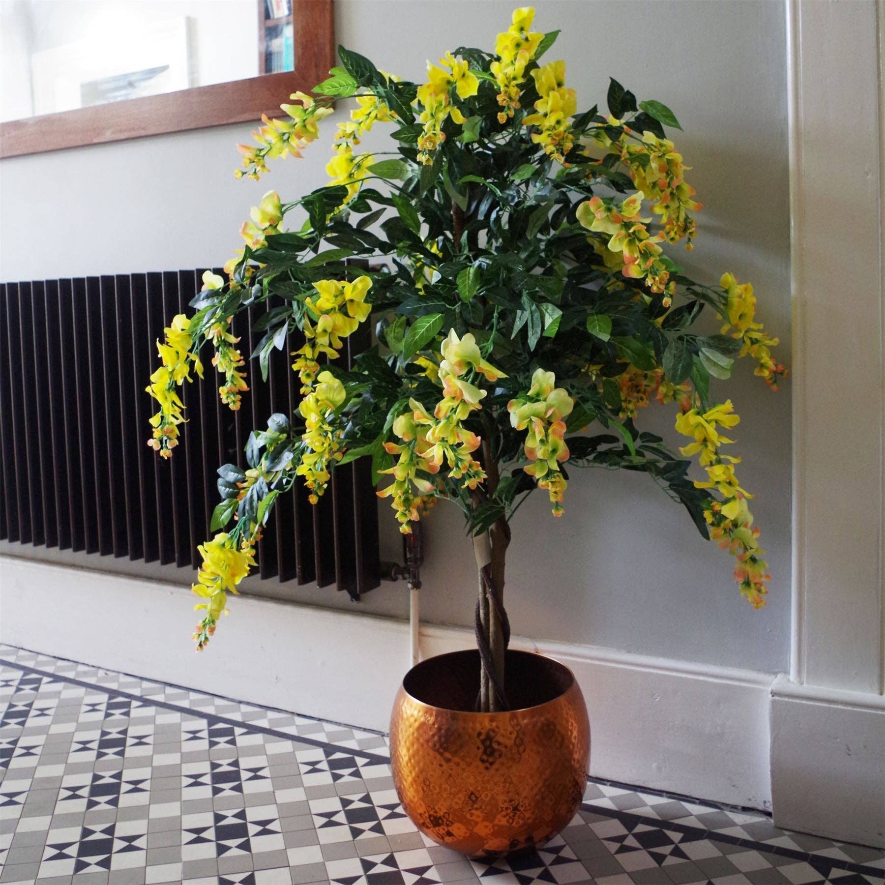 Large Blossom Tree Artificial Wisteria 120cm Yellow