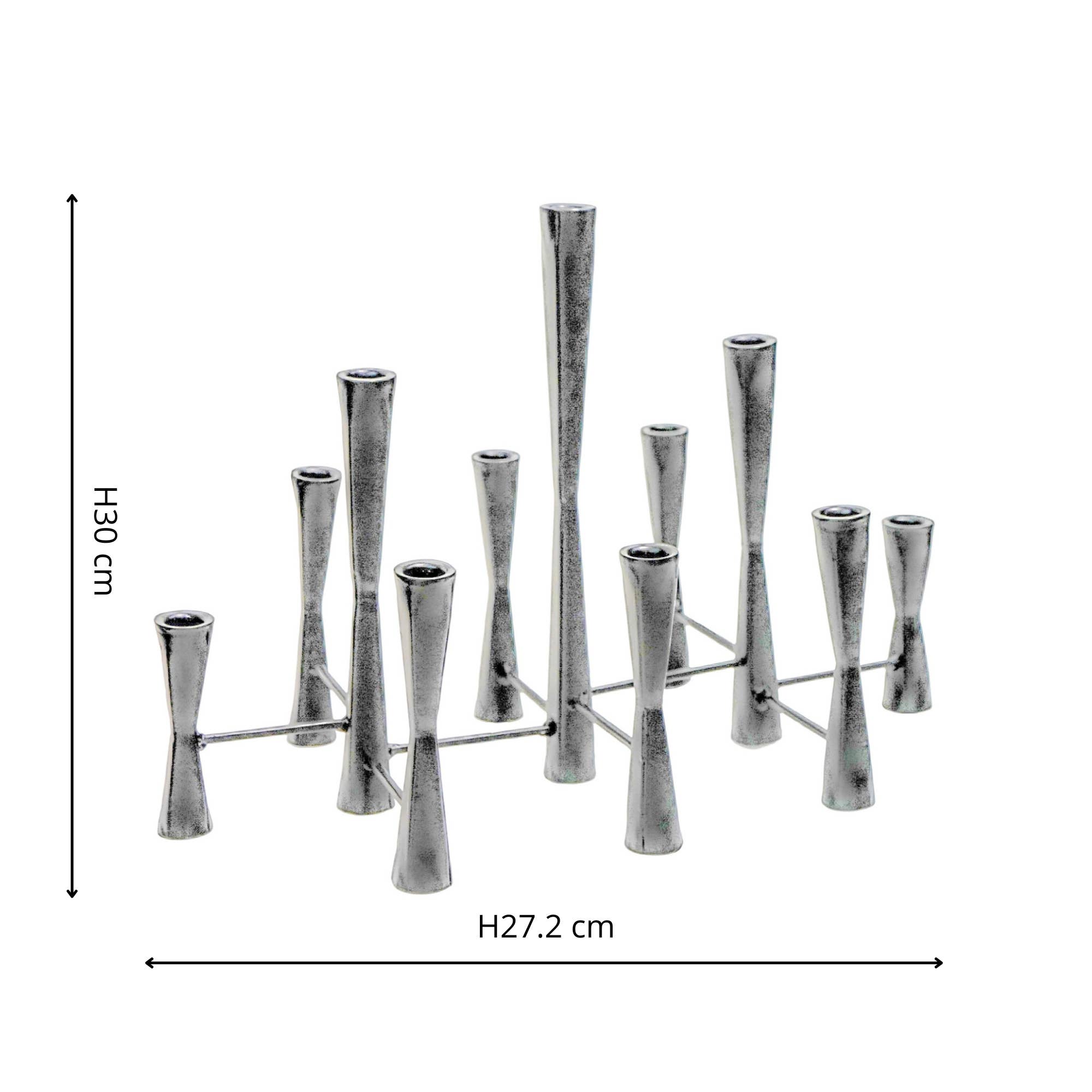 Ivyline Parker 11 Piece Candle Centrepiece H35cm W52cm: Silver