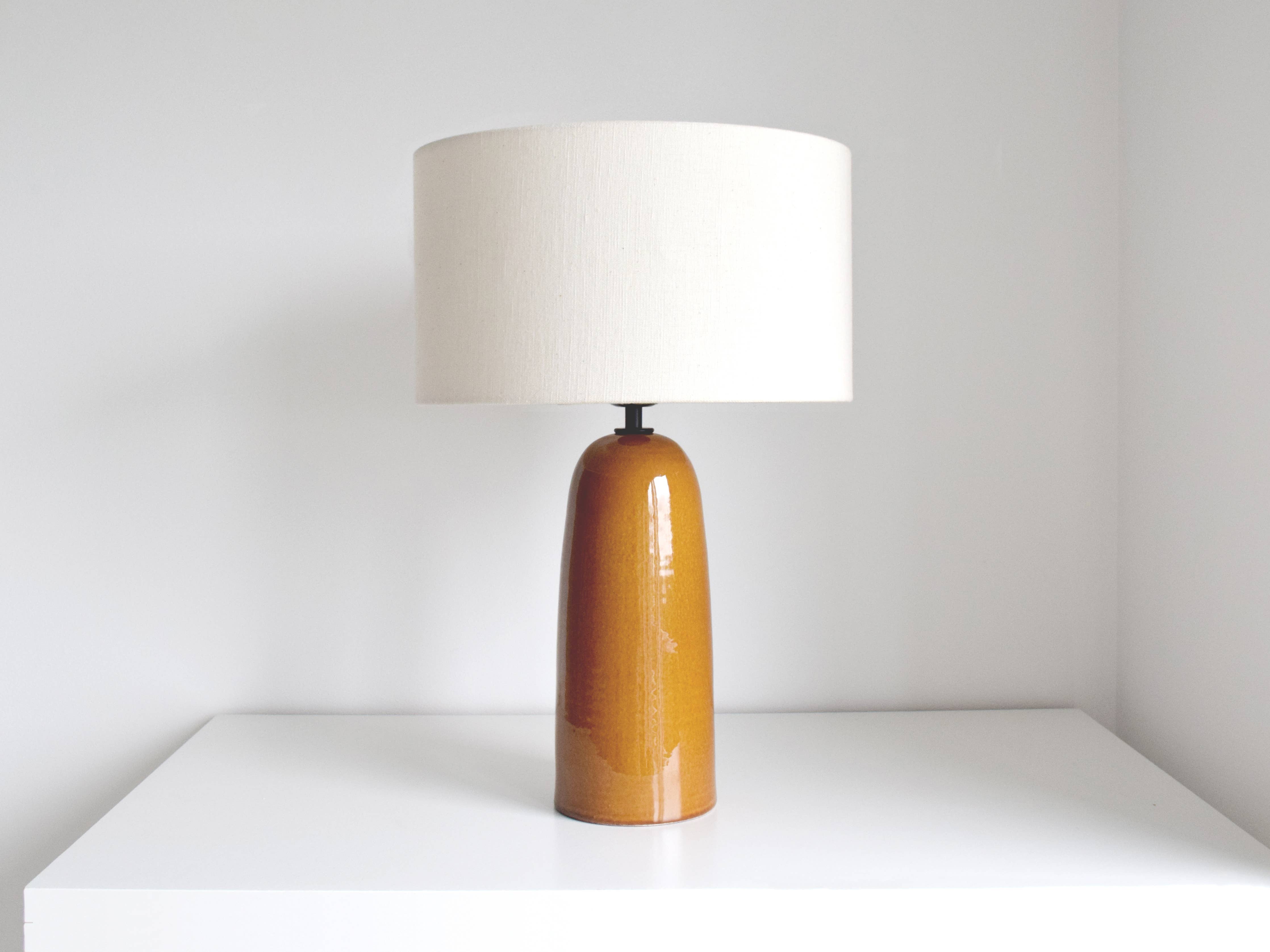 Limited Edition - Golden Amber Handmade Table Lamp: Tapered