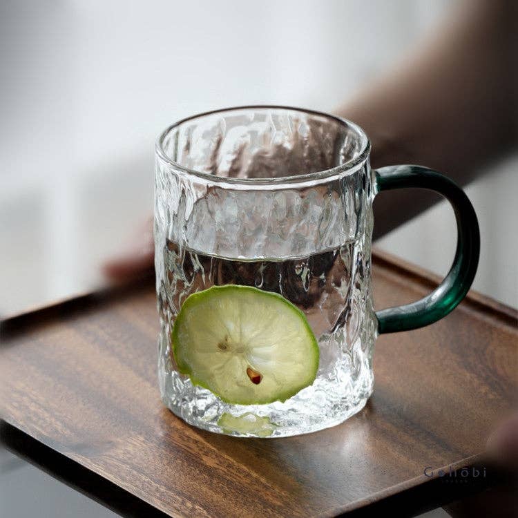 Gohobi Japanese Style Glass Mug with Heat-resistant Hammer P
