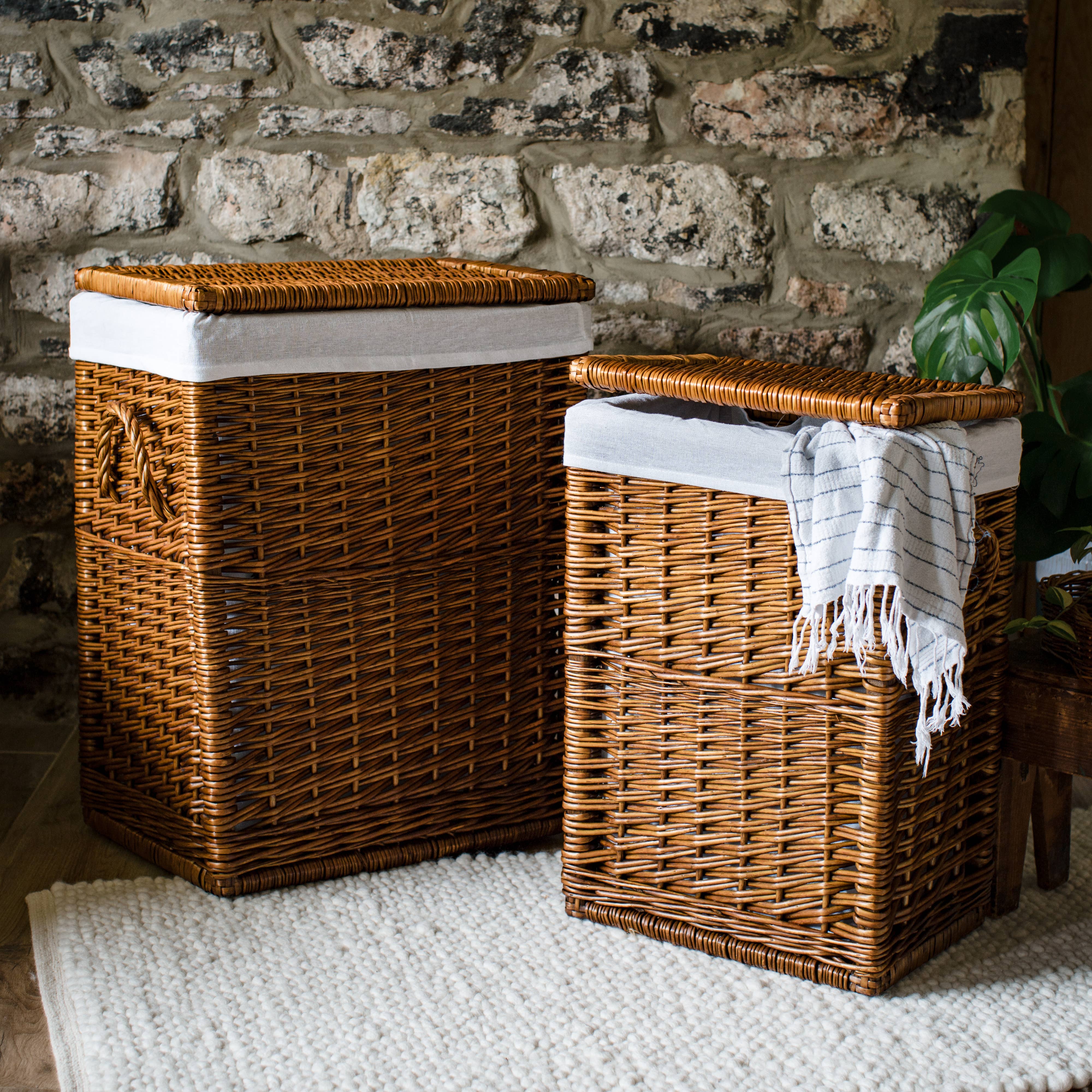 Distilled, Amalfi Framed, Lidded Laundry Basket: Medium