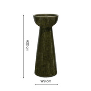 Bowen Ceramic Candle Holder: Moss