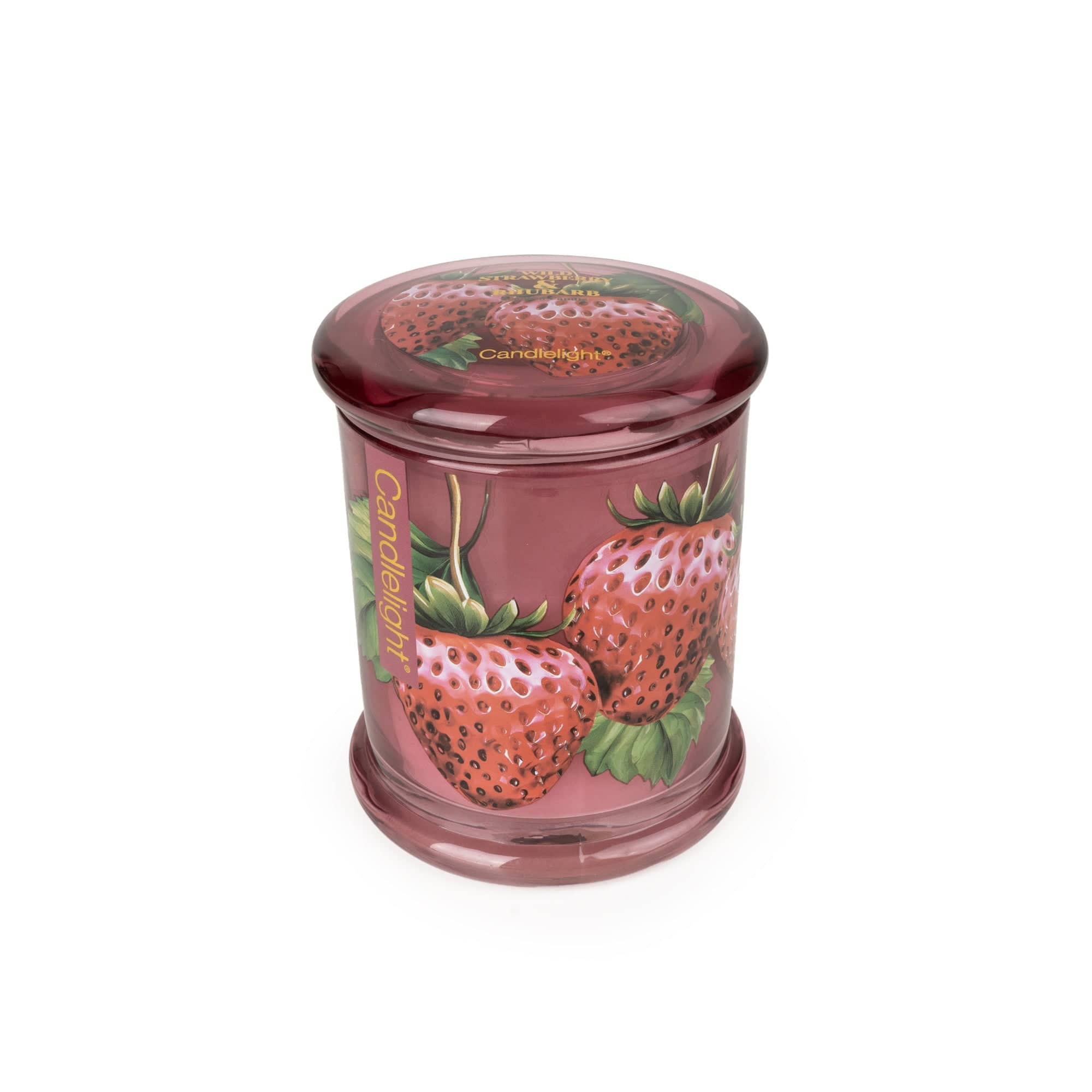Large Glass Lidded Jar - Wild Strawberry & Rhubarb