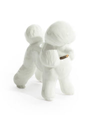 White Poodle Ceramic Candle Holder