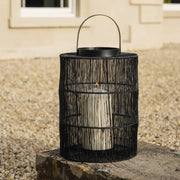 Outdoor Portofino Metal Wirework Lantern with Glass Insert, Large
