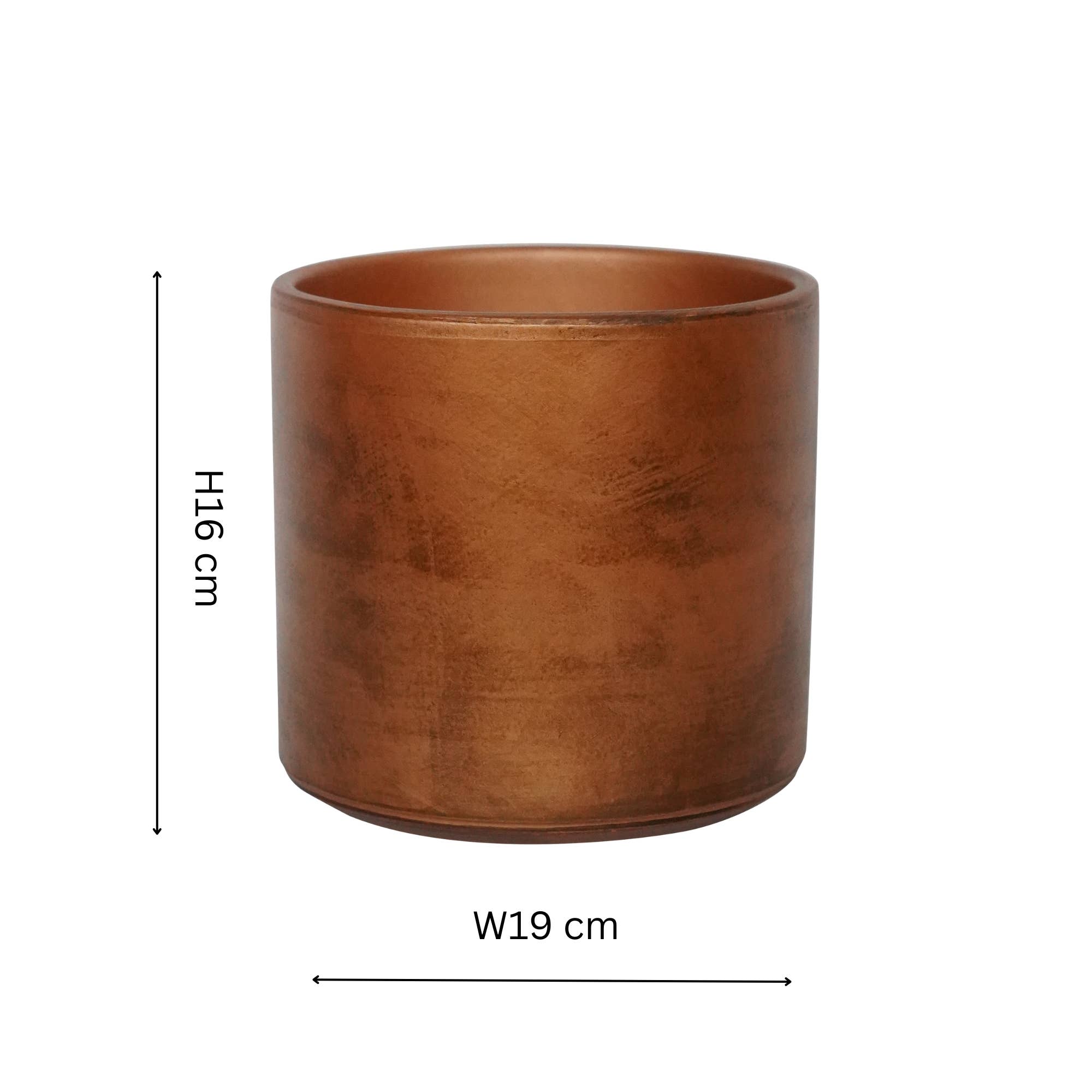 Tivoli Ceramic Indoor Planter H16cm D19cm: Copper Lustre