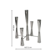 Ivyline Parker 5 Piece Candle Centrepiece H35cm W27.5cm: Silver