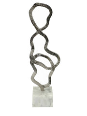 Warm Silver Swirl Sculpture