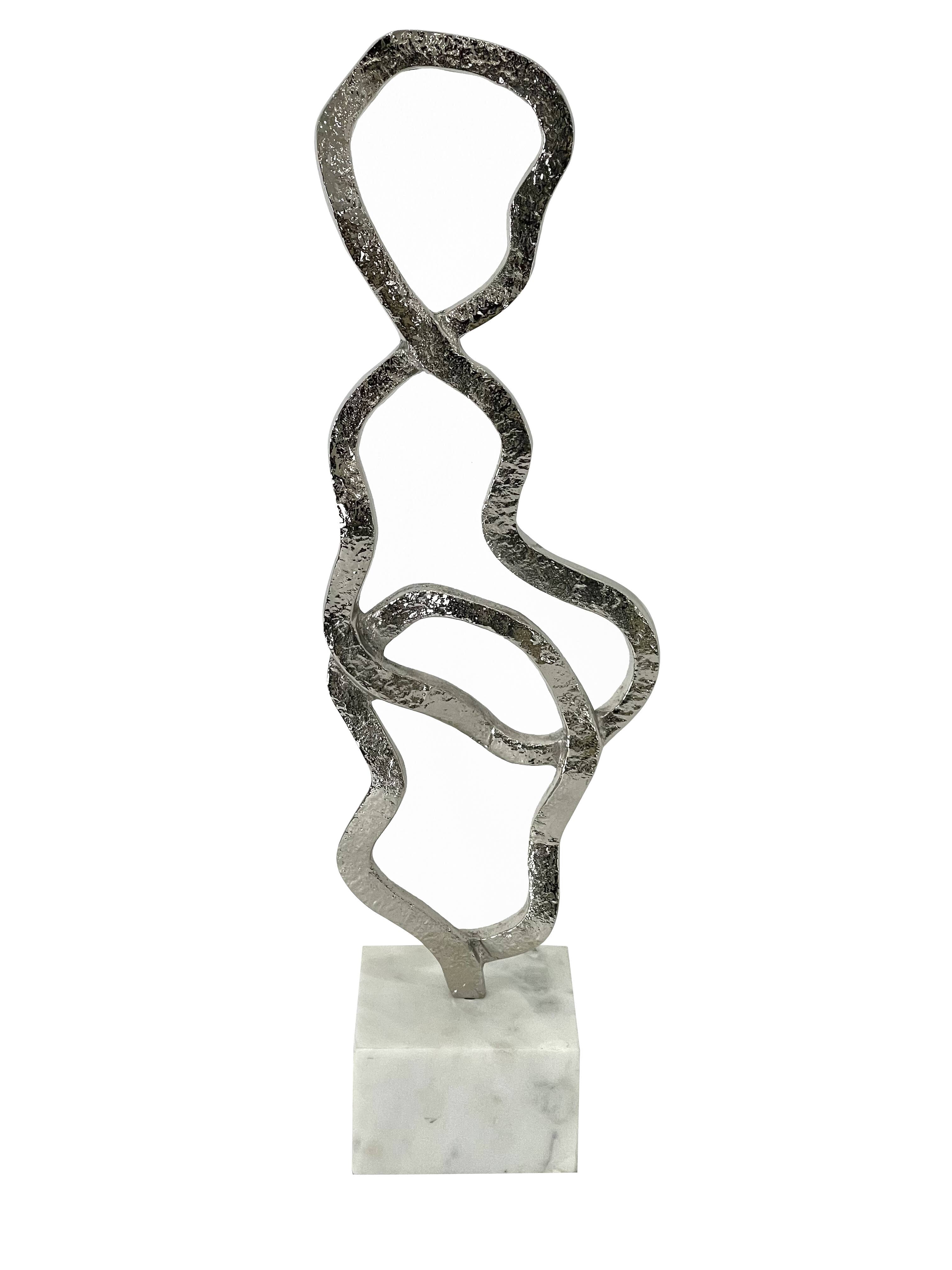 Warm Silver Swirl Sculpture