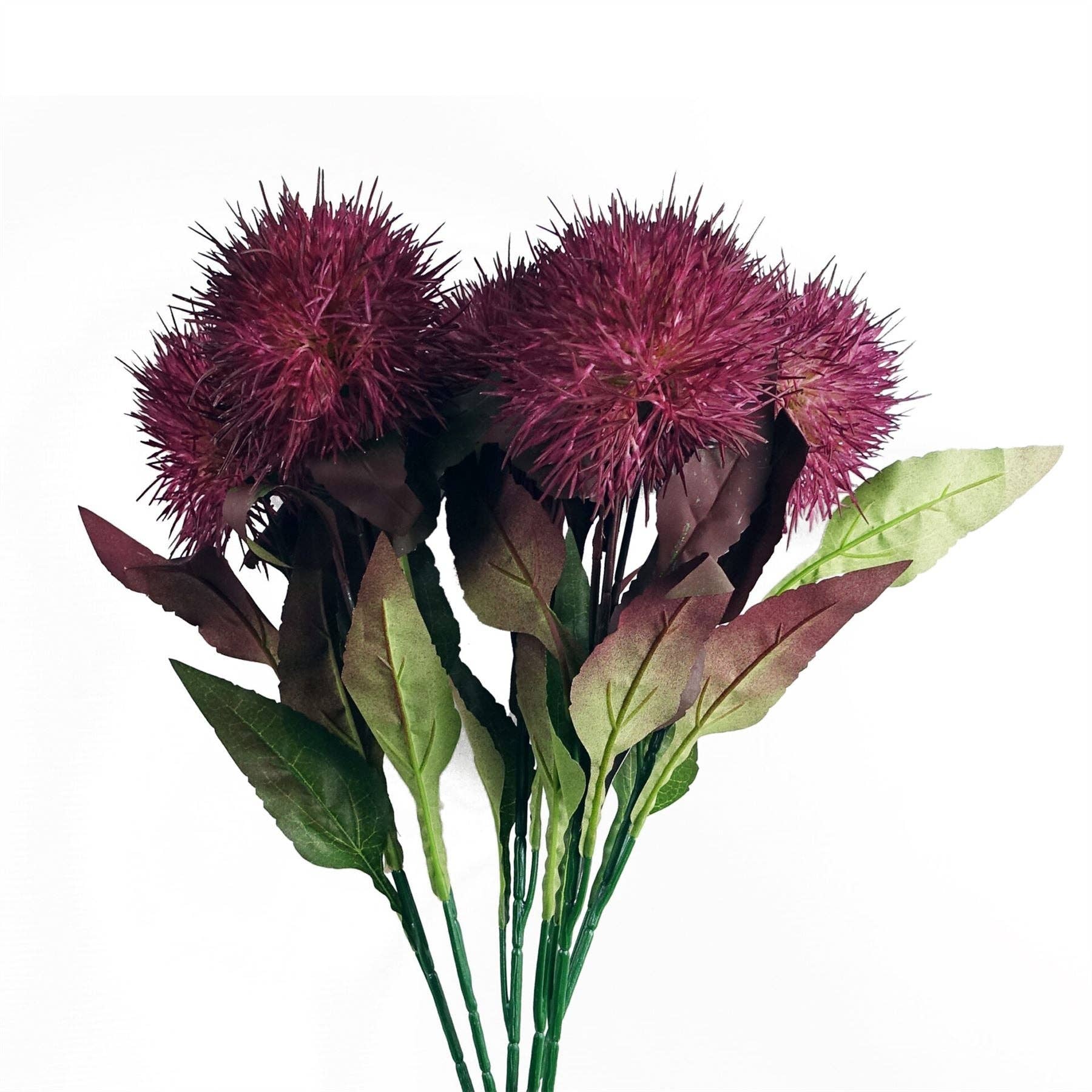 Globe Thistle Purple Ball Artificial Stems x 6