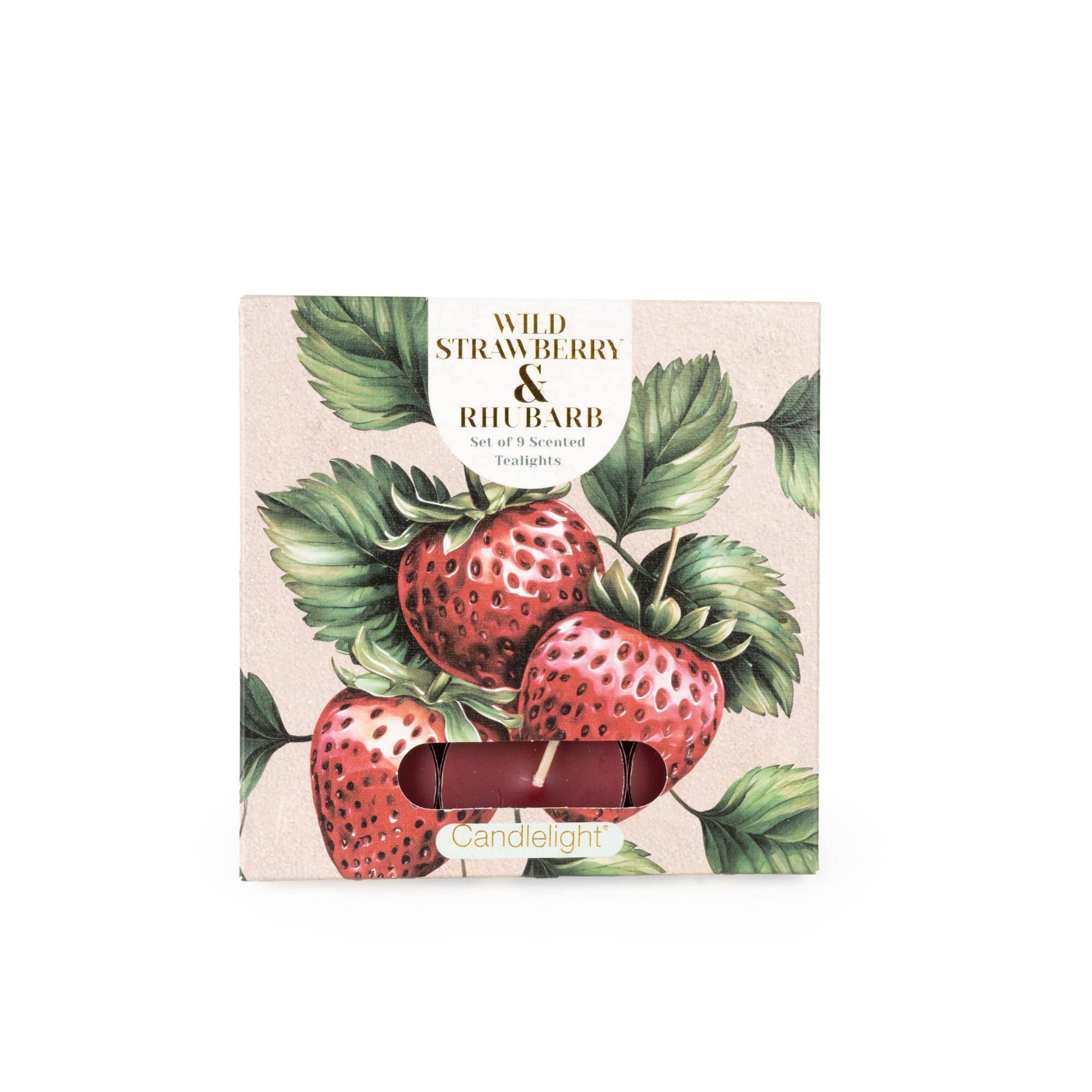 Wild Strawberry & Rhubarb Scented Tealights - Pack of 9