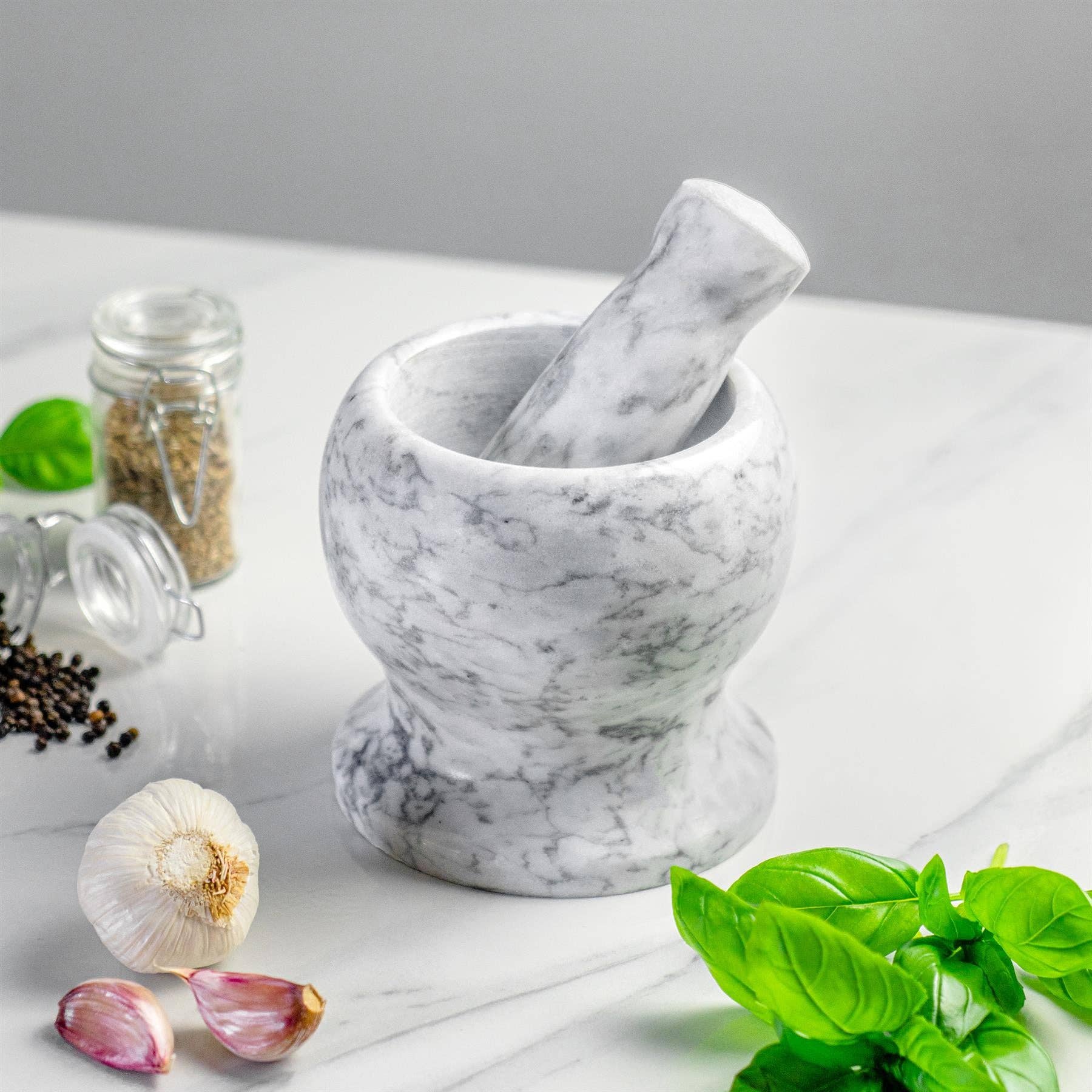 Argon Tableware Marble Pestle and Mortar Set