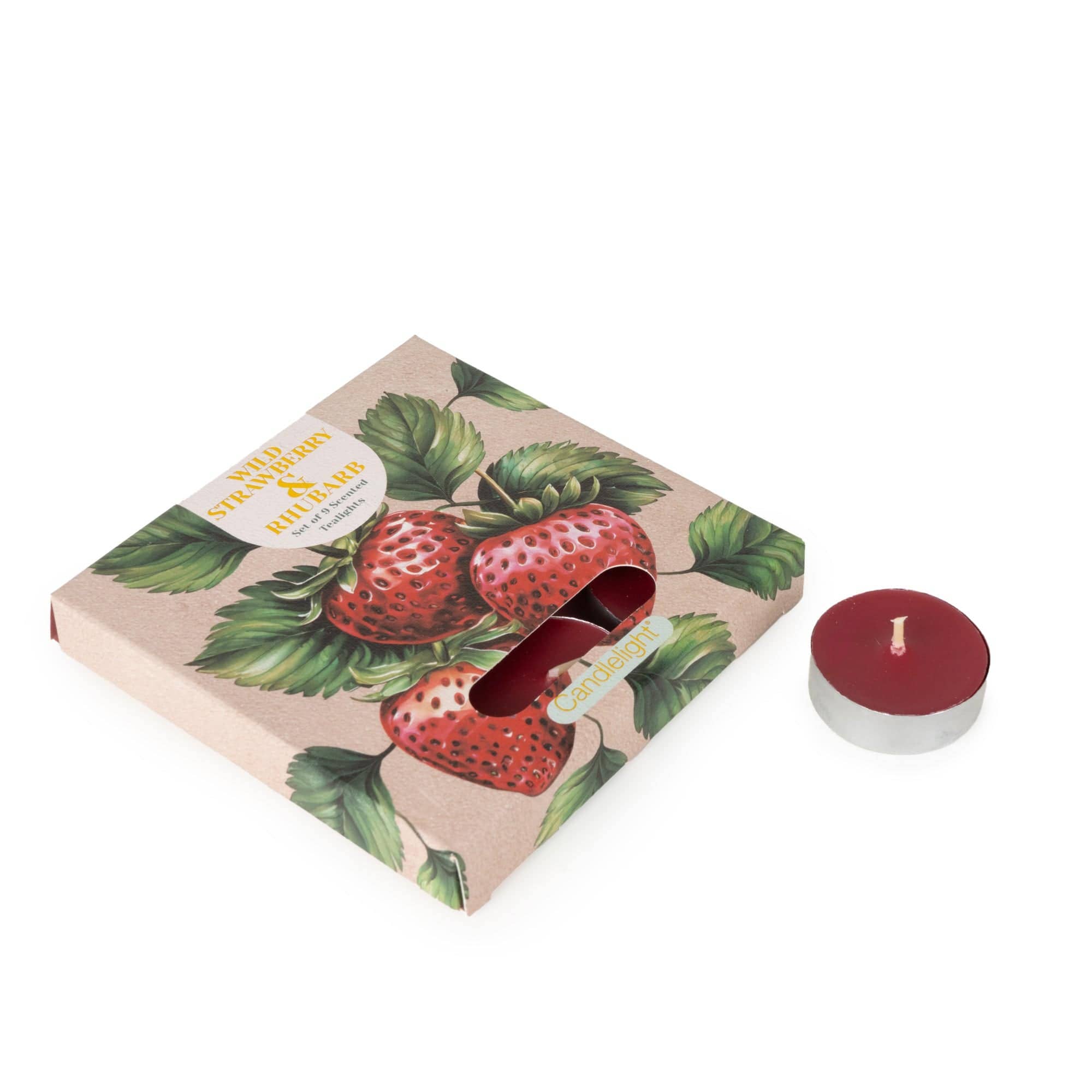 Wild Strawberry & Rhubarb Scented Tealights - Pack of 9
