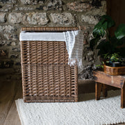 Antique Wash Amalfi Framed, Lidded Laundry Basket: Medium